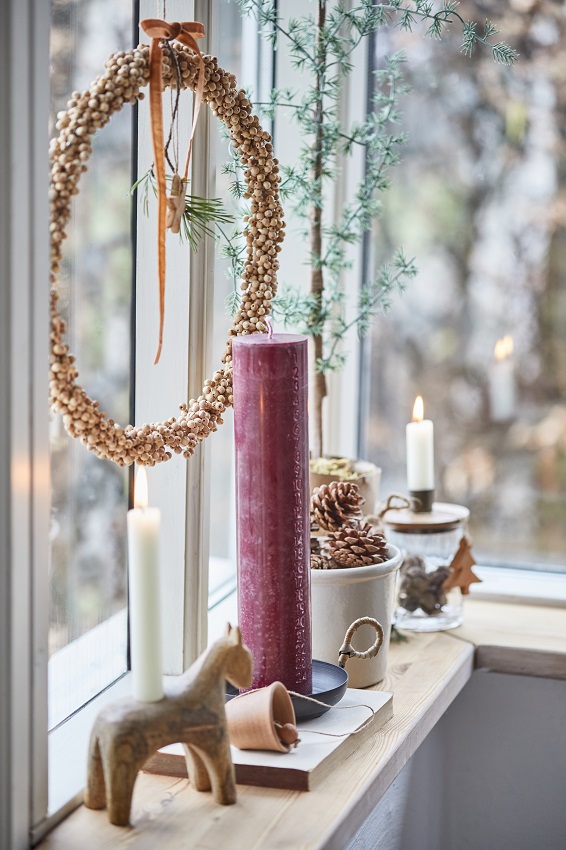 Candle holder for taper candles - Glass jar with wooden lid - 4