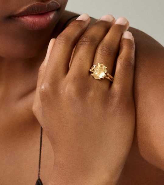 BoHo Ring Small 18k med Rutilkvarts - 2