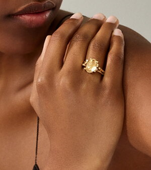 BoHo Ring Lille 18k med Rutil Quartz
