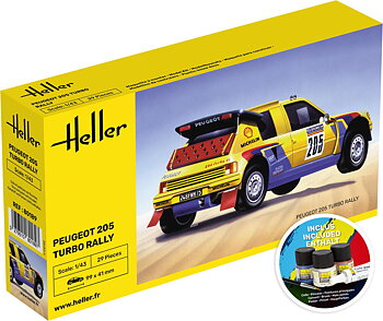 1/43 PEUGEOT 205 TURBO COMPLETE w.  Glue, Paint,Brush