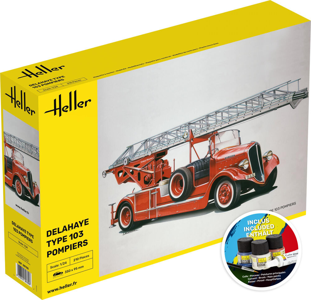 1//24 DELAHAYE TYPE 103 POMPIERS COMPLETE w.  Glue, Paint,Brush