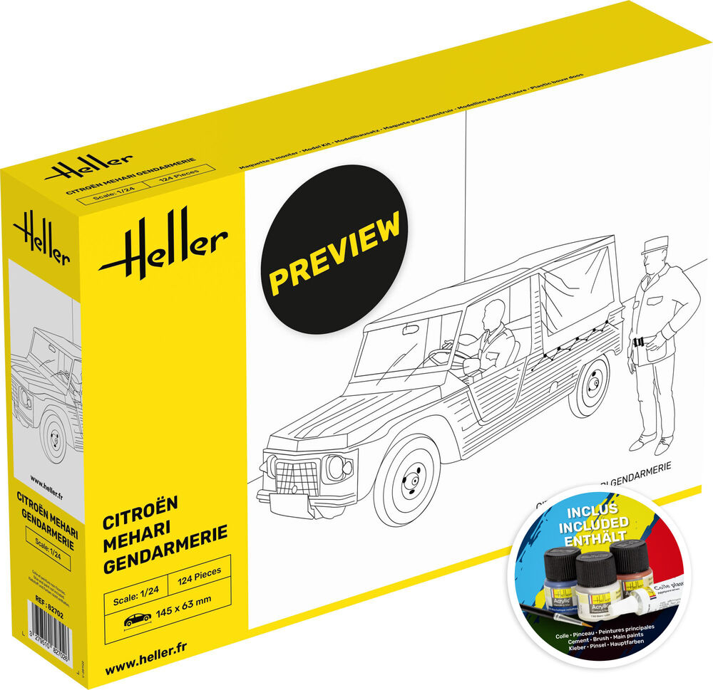 1/24 CITROEN MEHARI GENDARMERIE COMPLETE with glue, paint and brush.