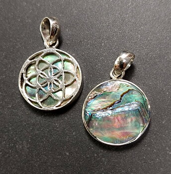 Seed of Life - Hänge i Paua snäcka (Abalone) och Silver