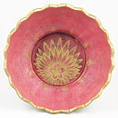 ジョセフ・エクベル  ピンク／緑色のボウル 花型  21cm  1920年代