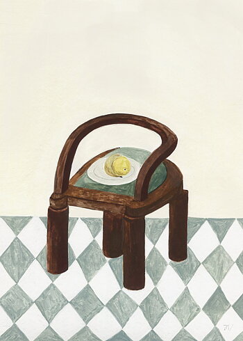 Poster Chair with Fruit 50x70 cm