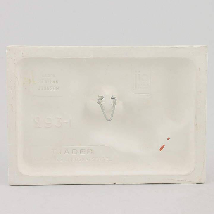 ステファン・ジョンソン  ヨーロッパオオライチョウの白い陶板  15cm  1980年代 (2)