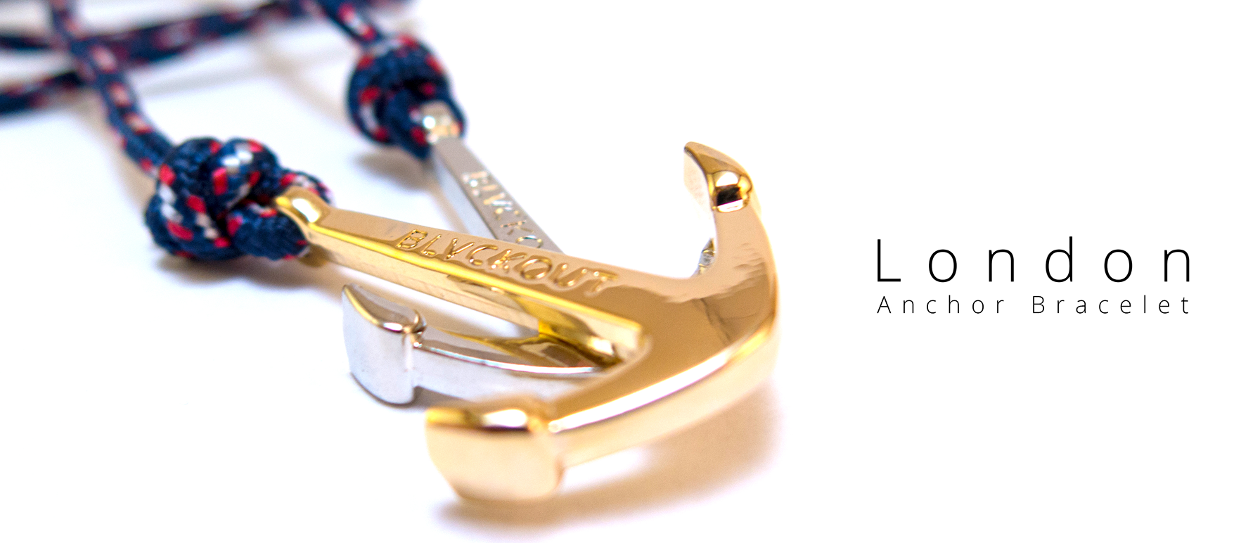 BLVACKOUT -Anchor Bracelet London -Blå/Guld - 2