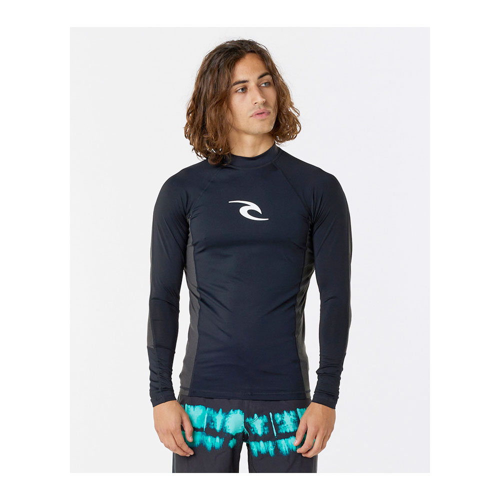 Rip Curl rashguard waves upf perf  l/s black