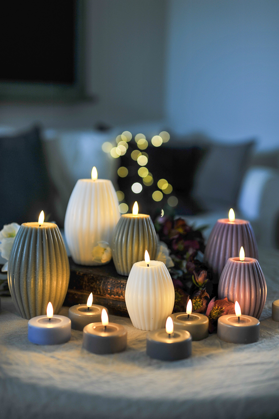 Deluxe Homeart - Large Tealights - 2-pack - Sand - 3