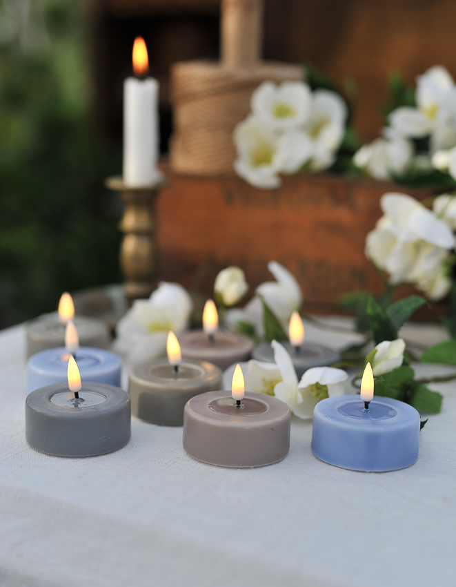 Deluxe Homeart - Large Tealights - 2-pack - Dust Blue