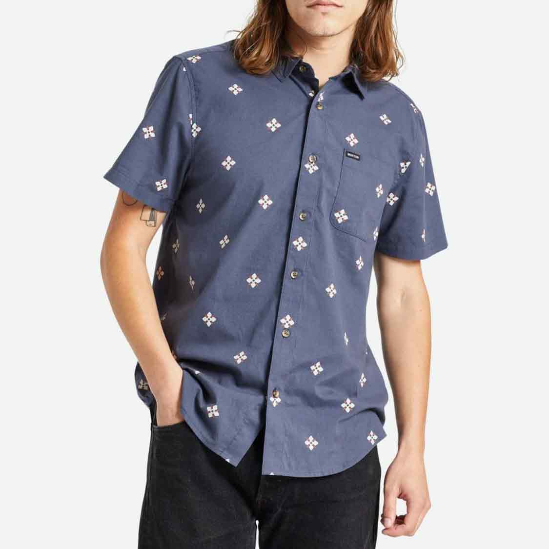 Brixton - Charter Print S/S Ombre Blue Bandana Floral