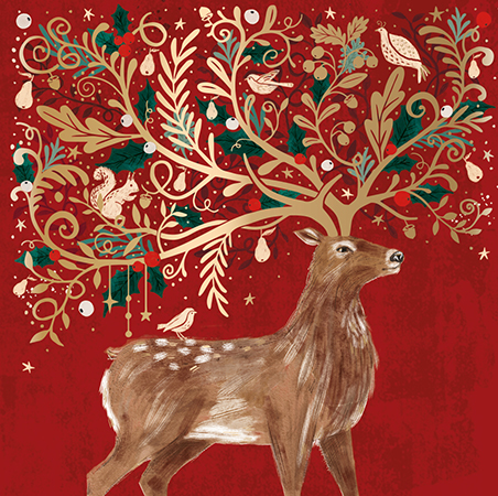 Ornate Stag, Christmas Box Premium