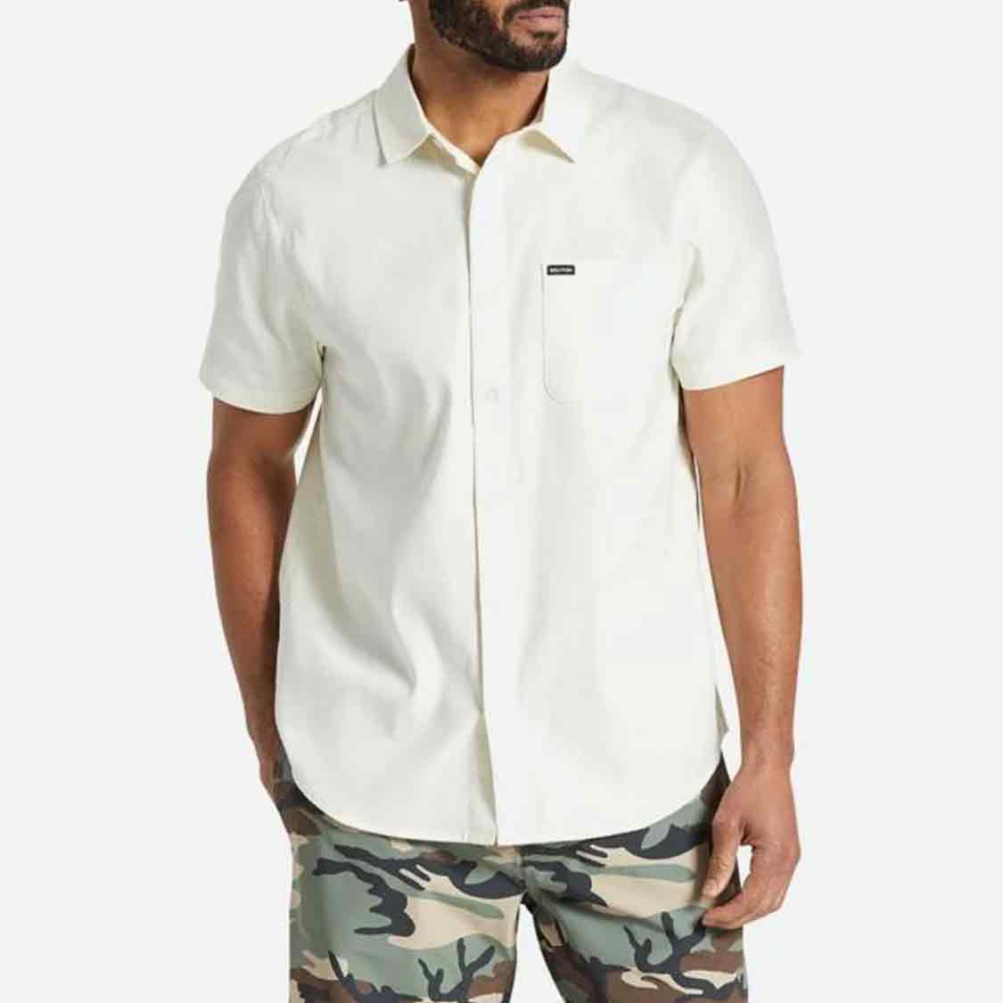 Brixton - Charter Oxford S/S WVN Off White