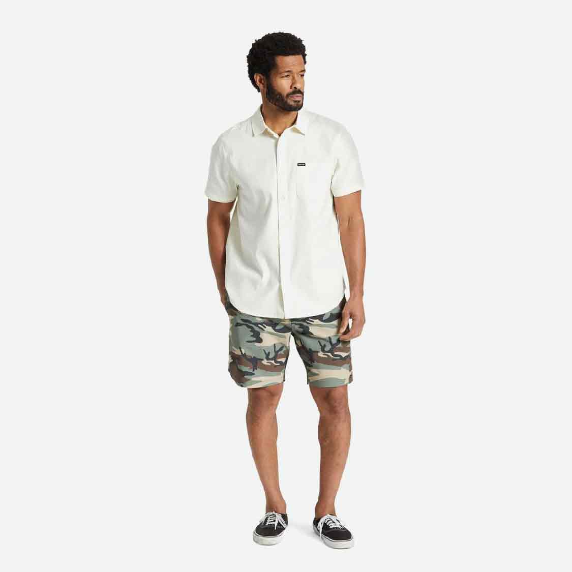 Brixton - Charter Oxford S/S WVN Off White - 3