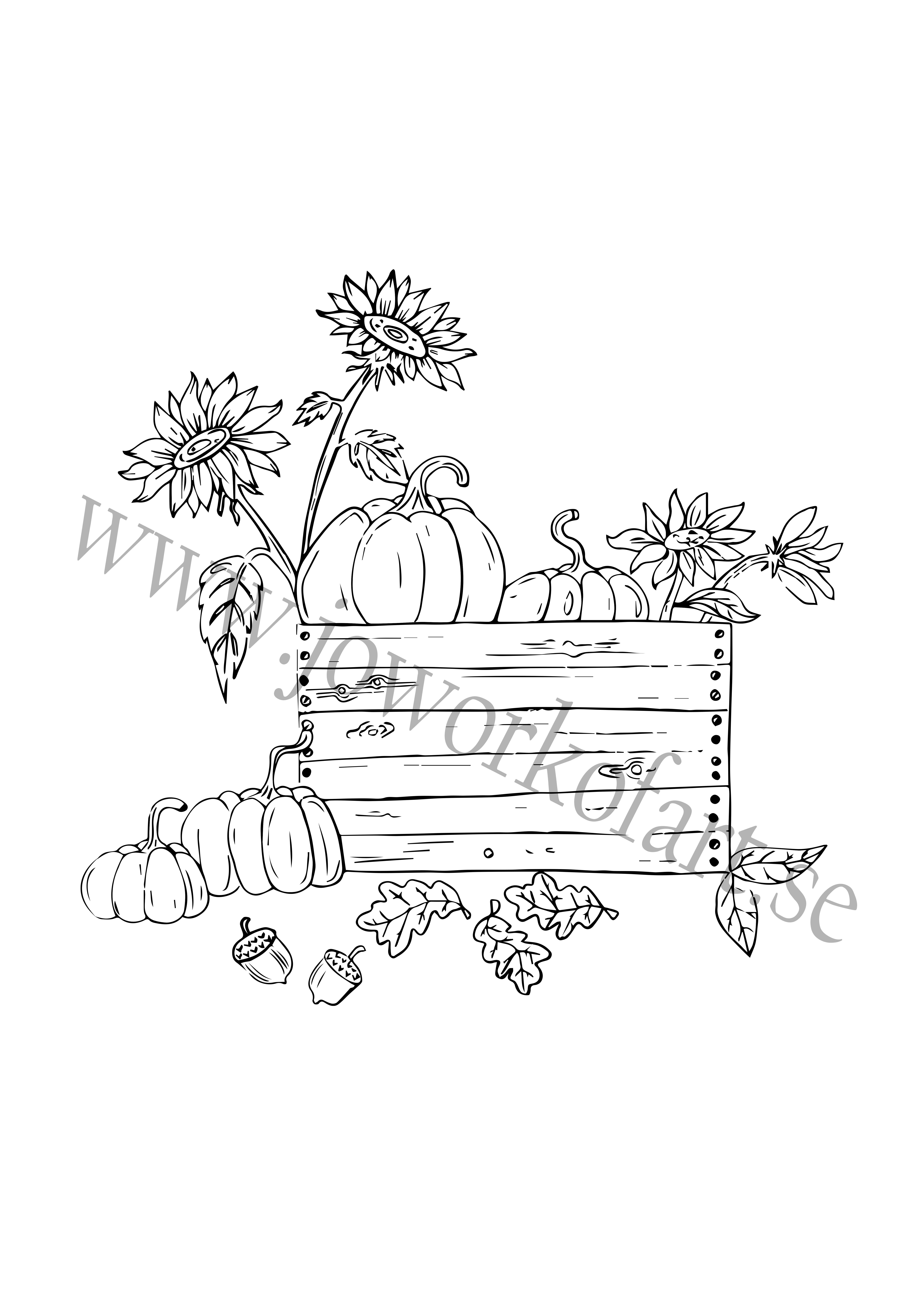 Färgläggningsbilder "Pumpatider" set med 4 st bilder (Digital produkt) - 4