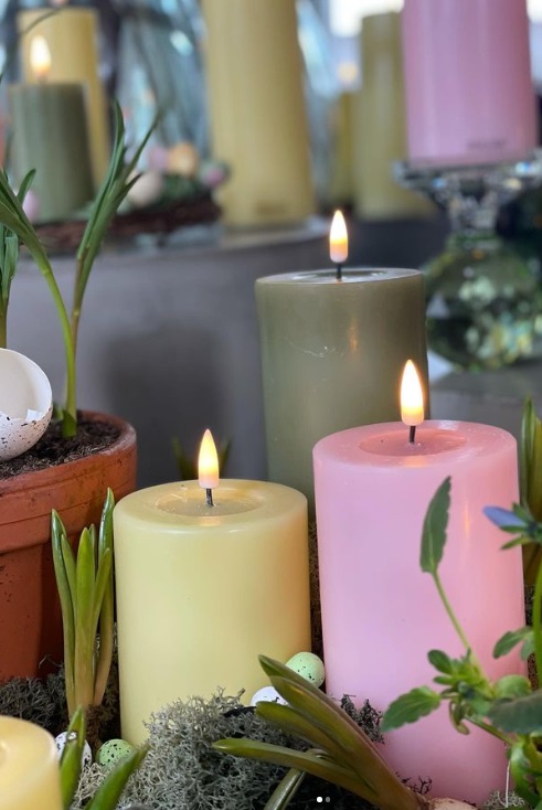 Deluxe Homeart - Block Candle - Sage Green - 7.5x12.5 cm - 12