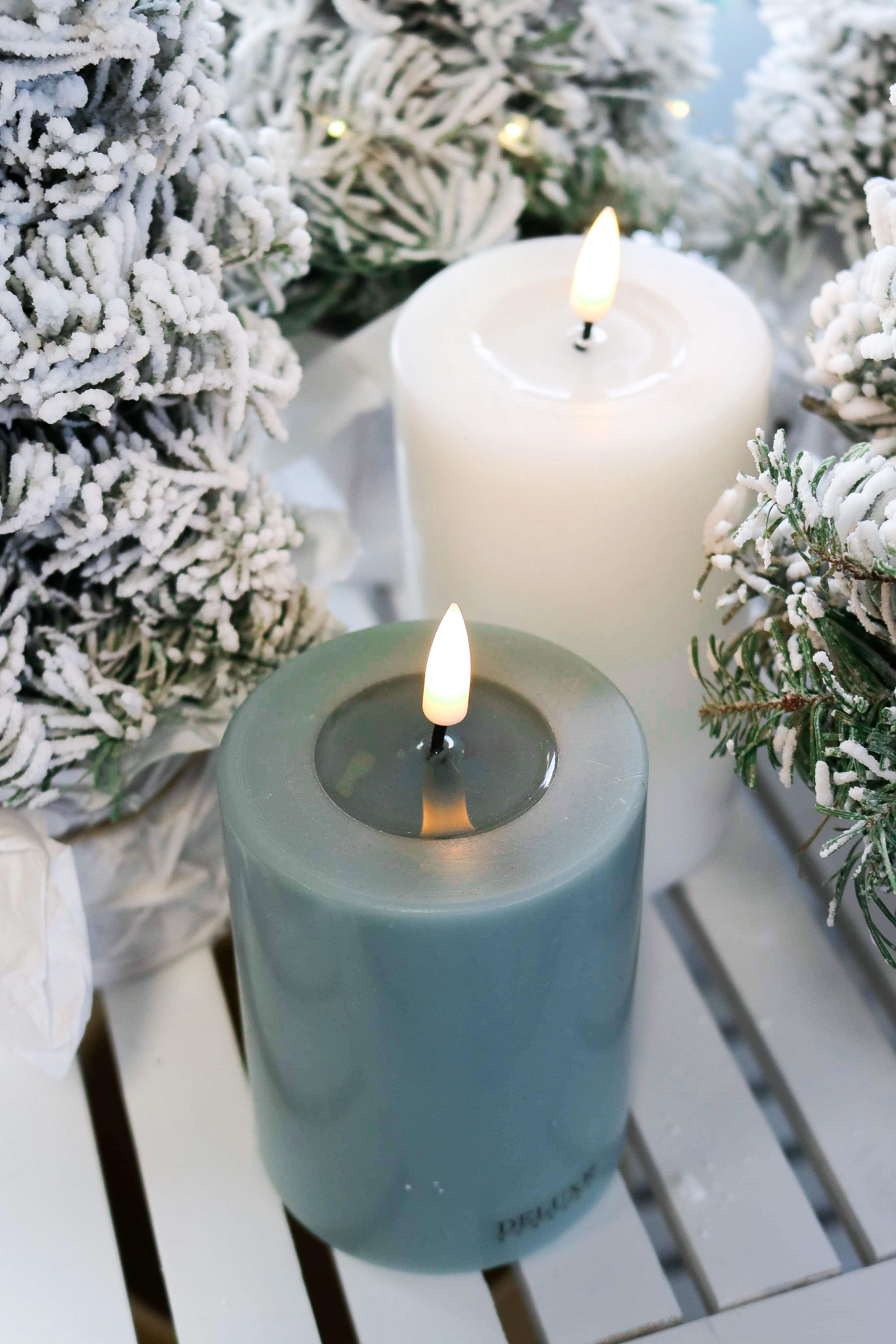 Deluxe Homeart - Block Candle - Sage Green - 7.5x12.5 cm - 2