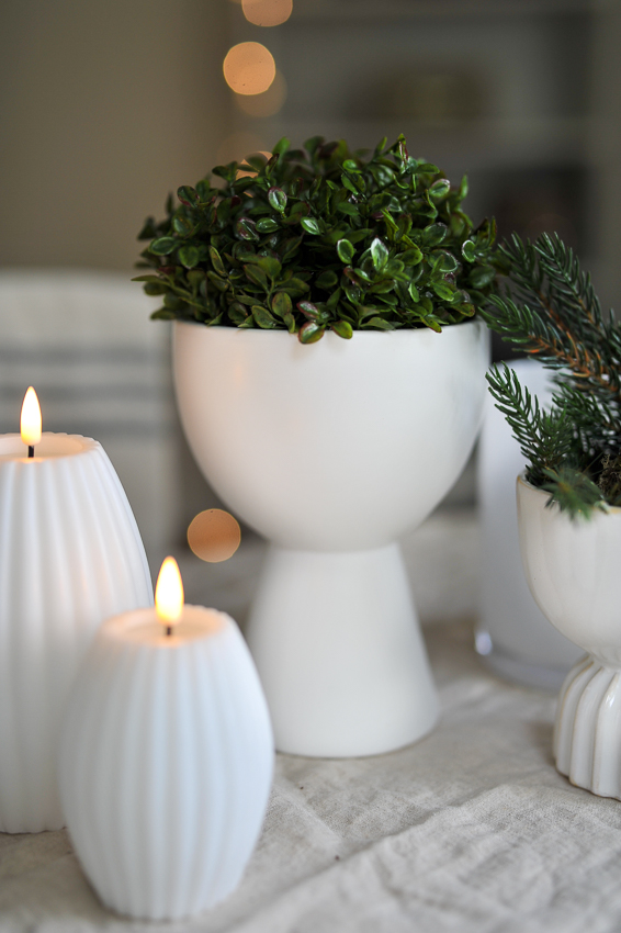 Deluxe Homeart - Block Candle Oval - White - 10x15 cm - 7