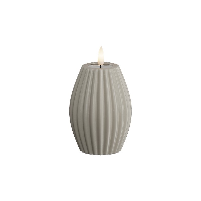 Deluxe Homeart - Blockljus Oval - Sand - 7,5x10 cm - 6