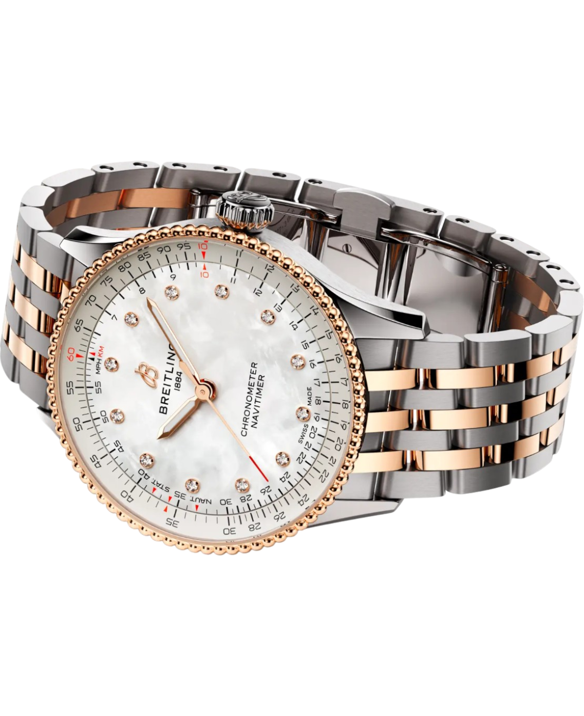 Breitling  U17327211A1U1 Navitimer Automatic 36 stål och 18 k rött guld sida