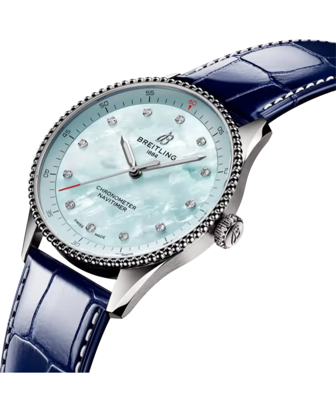 Breitling A77320171C1P1 Navitimer 32 blå profil