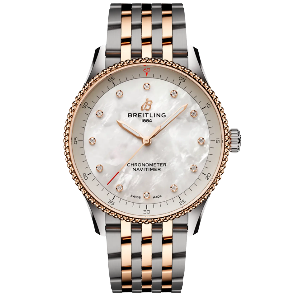Breitling U77320E61A1U1 Navitimer 32 pärlemor stål och 18 k rött guld