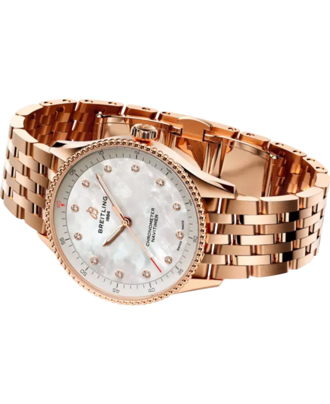 Breitling R77320E61A1R1 Navitimer 32 18 k rött guld sida