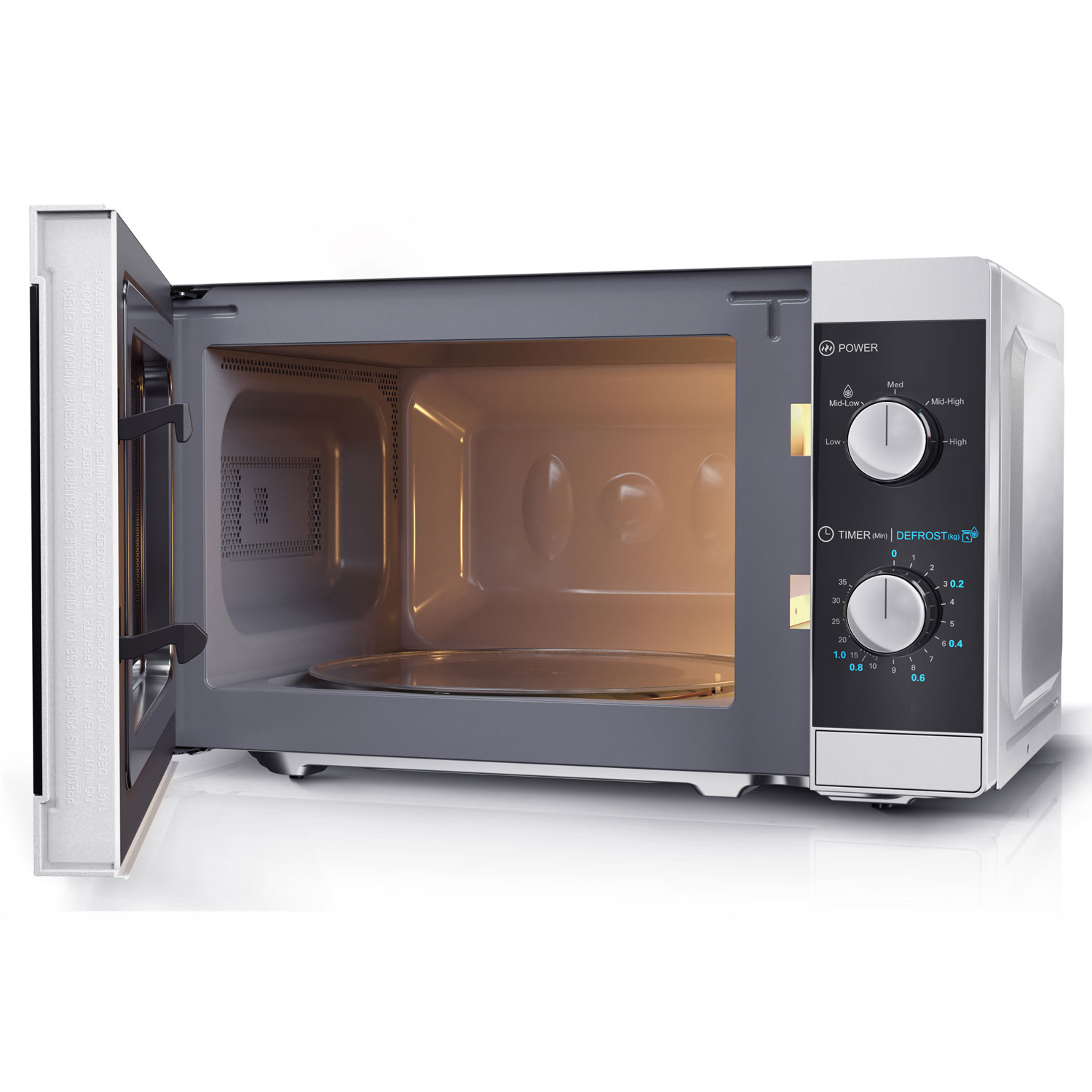 Microvågsugn 20l Mekanisk panel 800W Silver - 3