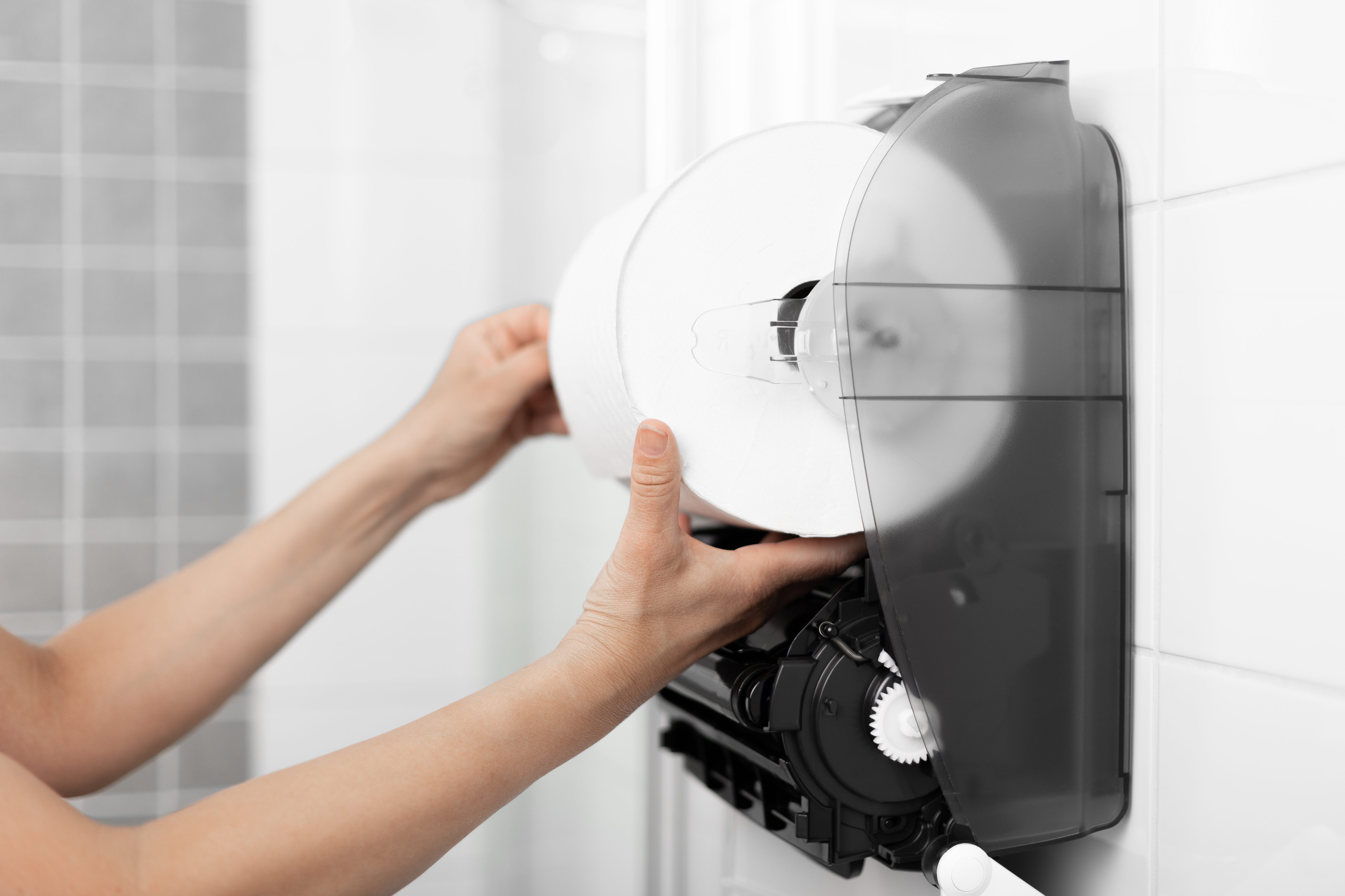 Katrin Plastdispenser för System Torkrullar, Vit - 6