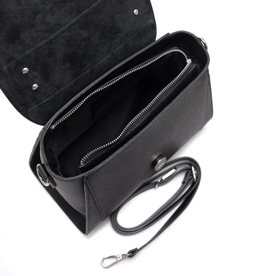 Latalia, Forti Handväska i äkta läder, Black - 3