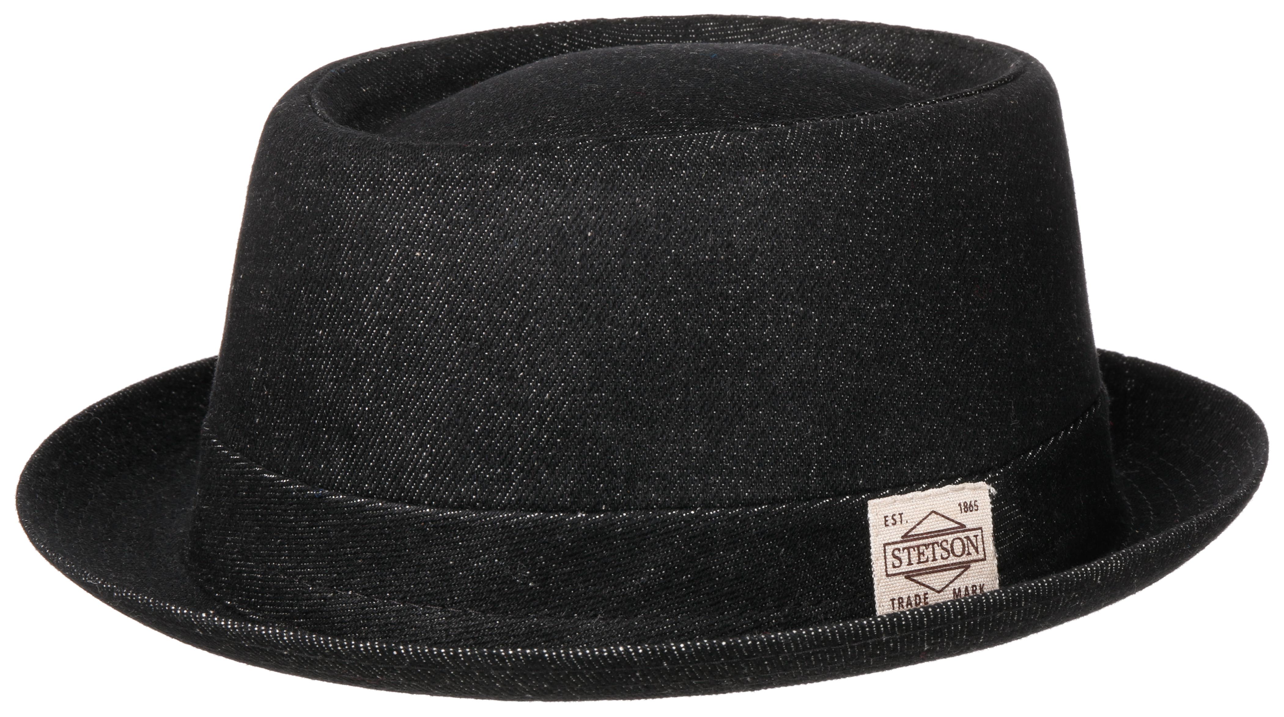 Denim porkpie, svart från Stetson, säljs på Hospitalsgatan 16