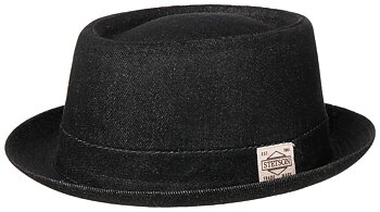 Denim porkpie, svart från Stetson, säljs på Hospitalsgatan 16