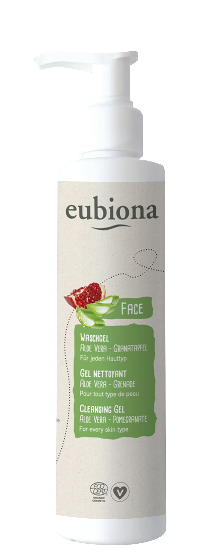 Eubiona Ekologisk Ansiktsrengöring Aloe Vera & Granatäpple 200 ml
