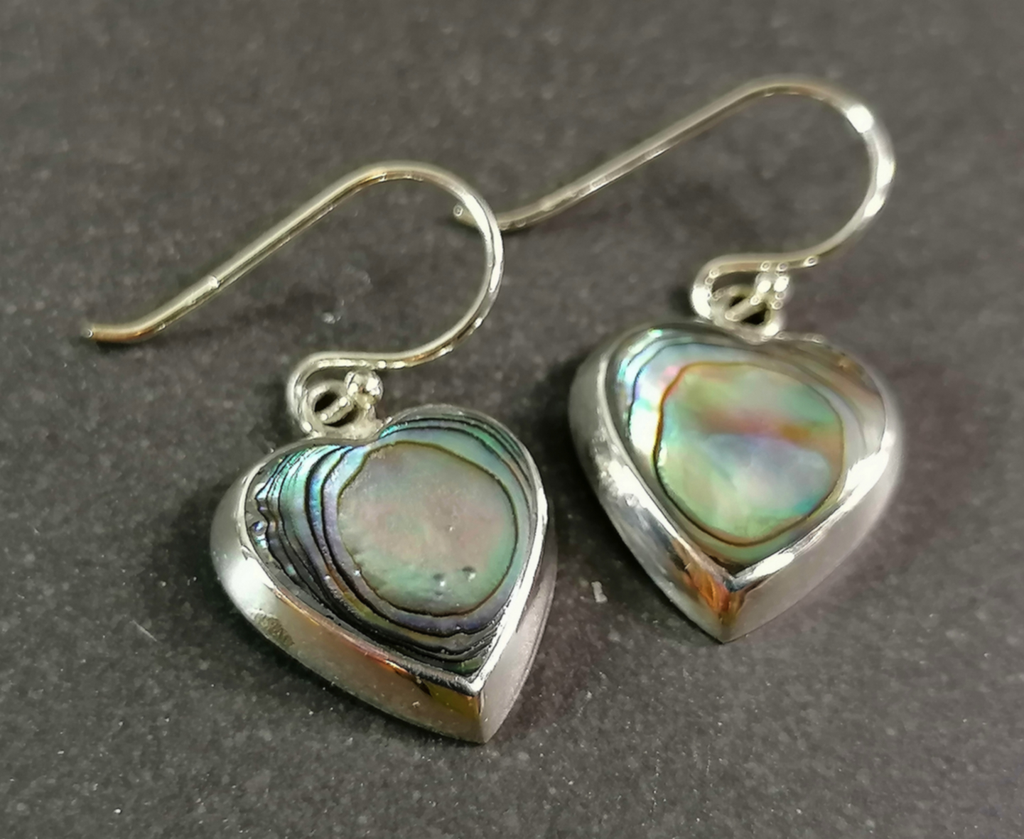 Örhänge Abalone - Hjärta - Silver