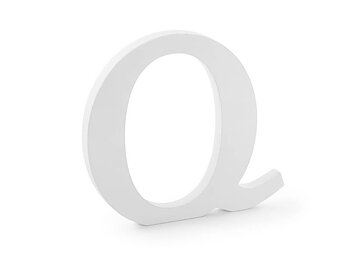 Bokstav Q Trä Vit