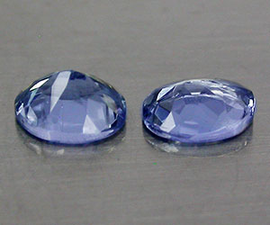2 preciosas piedras preciosas de tanzanita natural ovaladas calibradas de 4x3 mm, peso total 0,36 ct - 2