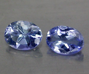 2 preciosas piedras preciosas de tanzanita natural ovaladas calibradas de 4x3 mm, peso total 0,36 ct - 3