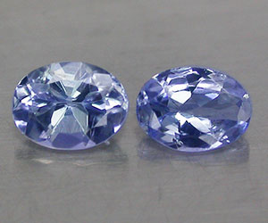2 preciosas piedras preciosas de tanzanita natural ovaladas calibradas de 4x3 mm, peso total 0,36 ct