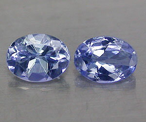 2 preciosas piedras preciosas de tanzanita natural ovaladas calibradas de 4x3 mm, peso total 0,36 ct