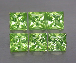 6 piezas de piedras preciosas de peridoto natural genuinas de corte princesa perfectas de 2,9 mm