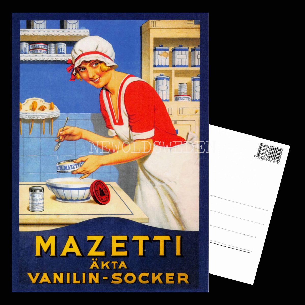 MAZETTI ÄKTA VANILIN-SOCKER - Vykort A5 - 3