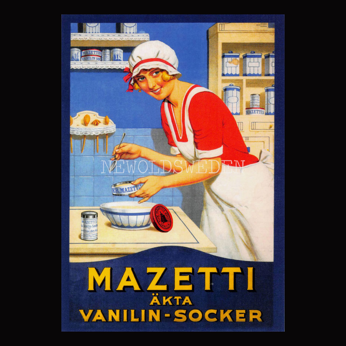 MAZETTI ÄKTA VANILIN-SOCKER - Vykort A5