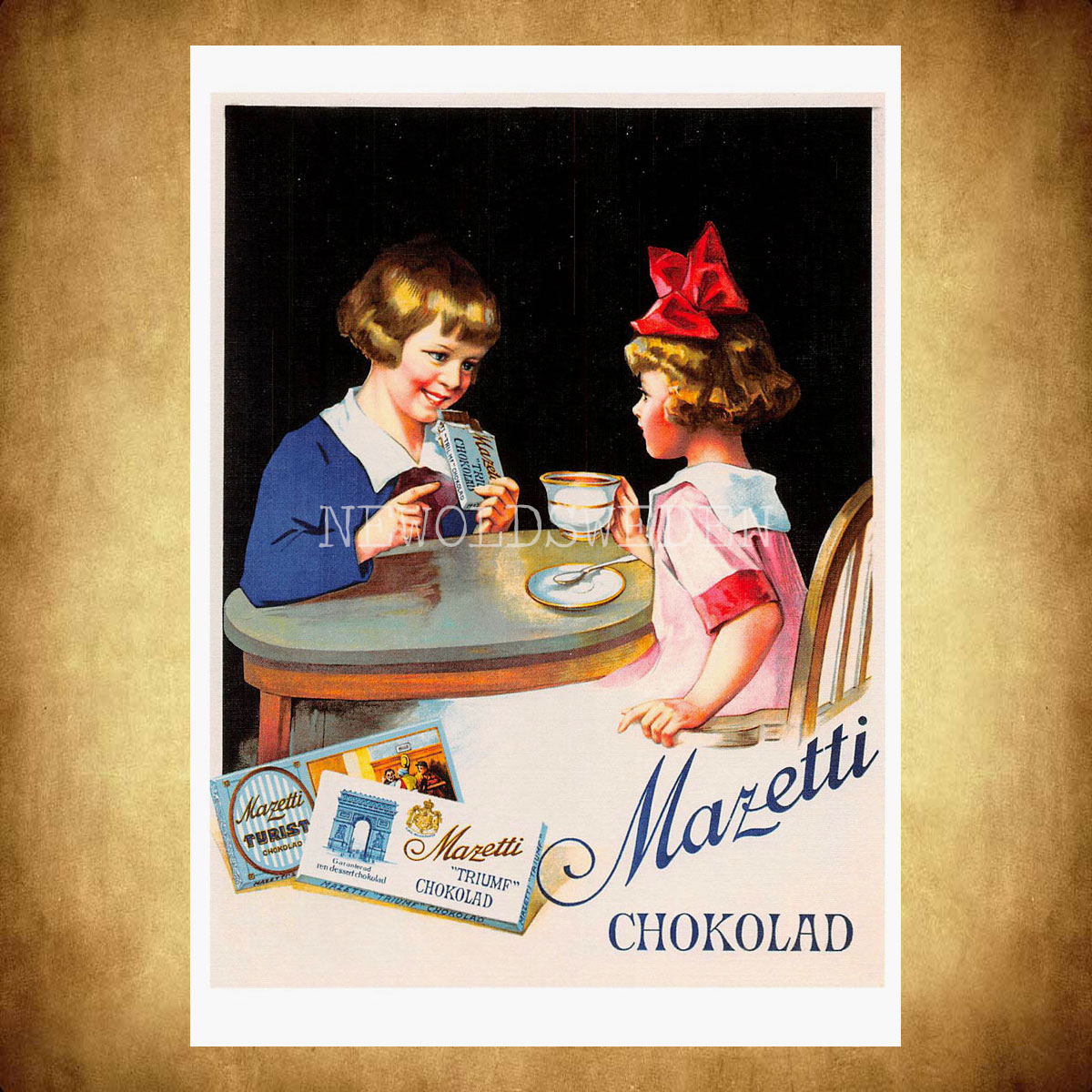 MAZETTI CHOKOLAD TURIST & TRIUMF - Vykort A5 - 2