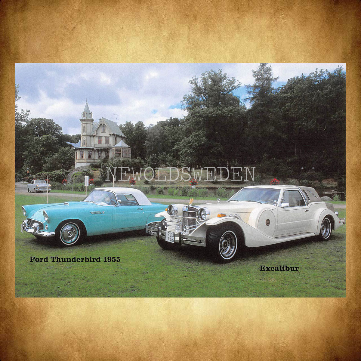Ford Thunderbird 1955 - Excalibur - Vykort A5 - 2
