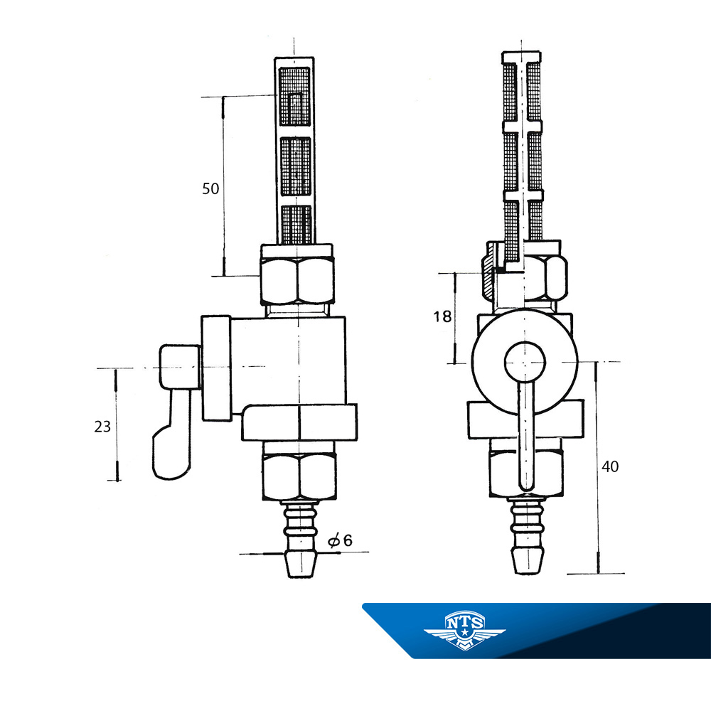 Petrol tap M12x1, Straight for Kreidler/Zündapp/Hercules etc. - 2
