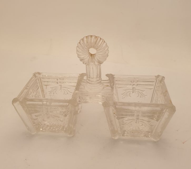 Saltskål dubbel pressglas