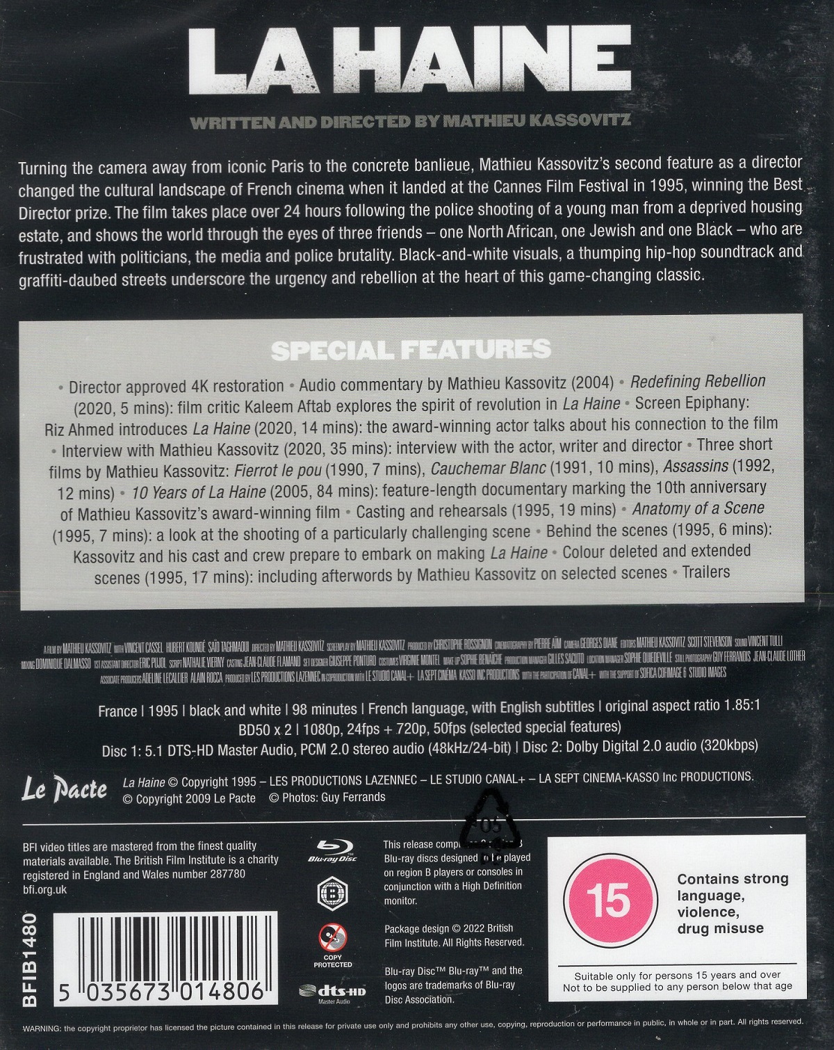 La Haine (2-disc) (ej svensk text) (Blu-ray) - 2
