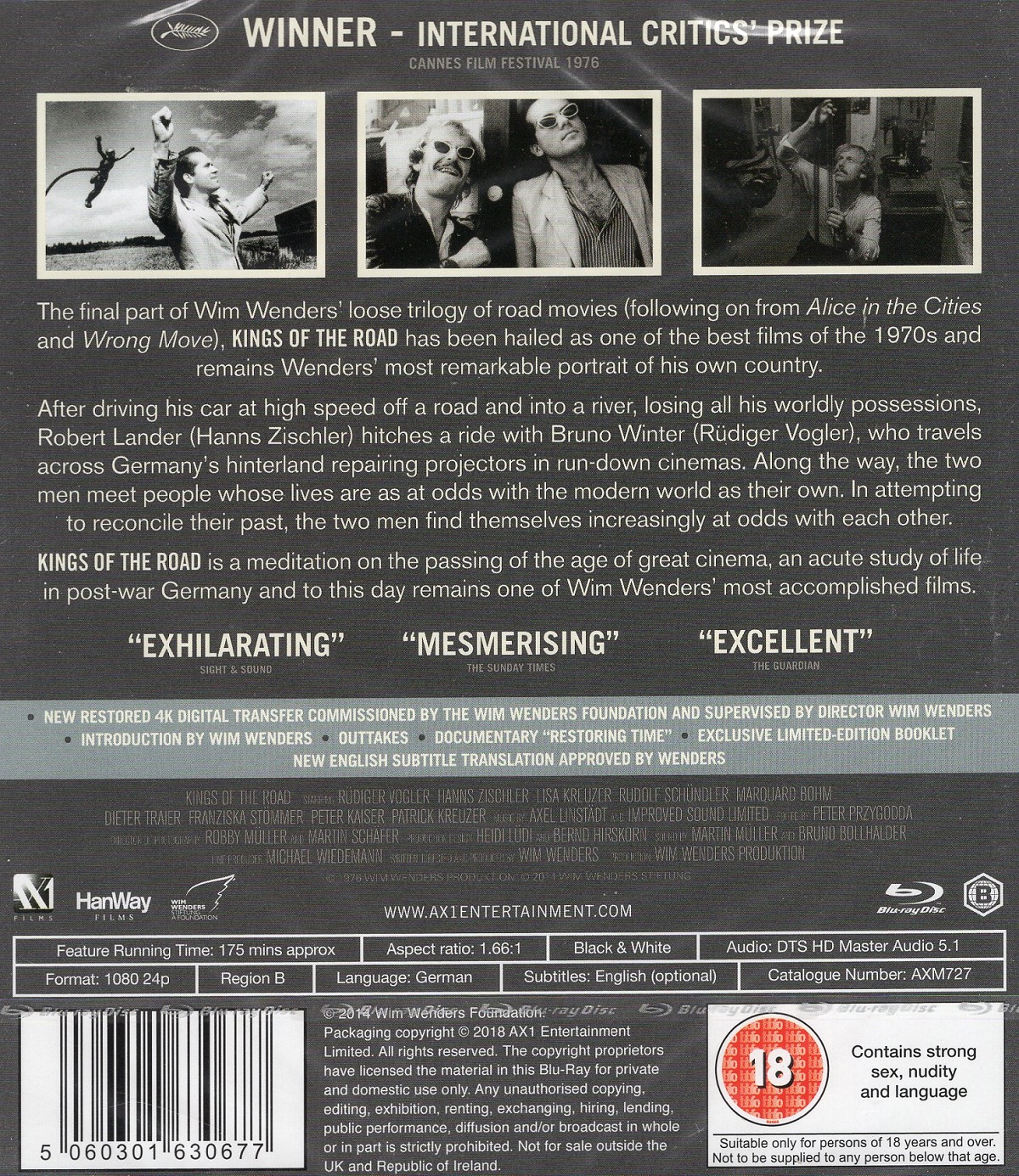 Kings of the Road (ej svensk text) (Blu-ray) - 2