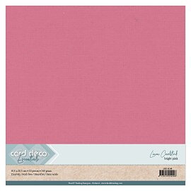 Card Deco Linen - Bright Pink 10-p