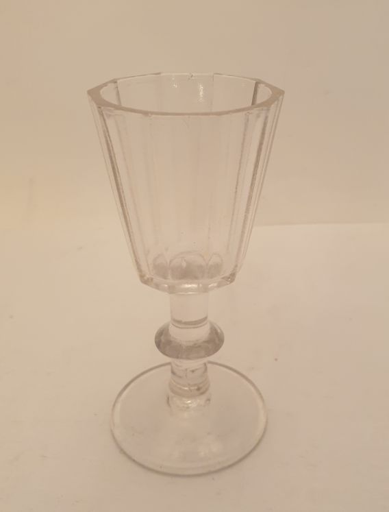 Shot glass faceted pressed glass 19th century